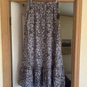 Double D Ranch Elegant Gray Maxi Skirt